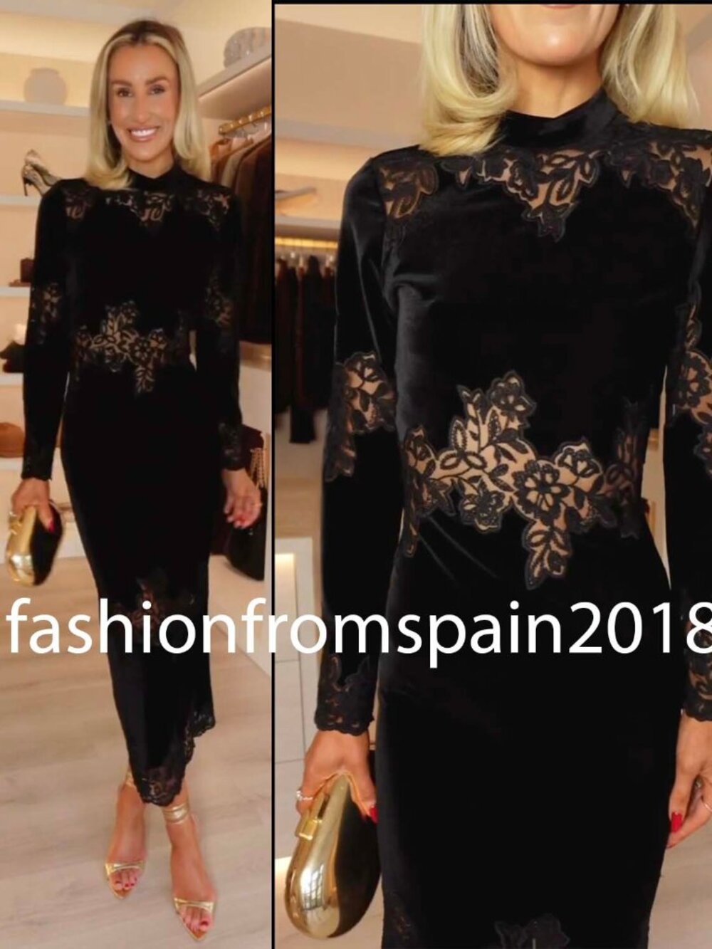 NWT ZARA VELVET LACE DRESS XS